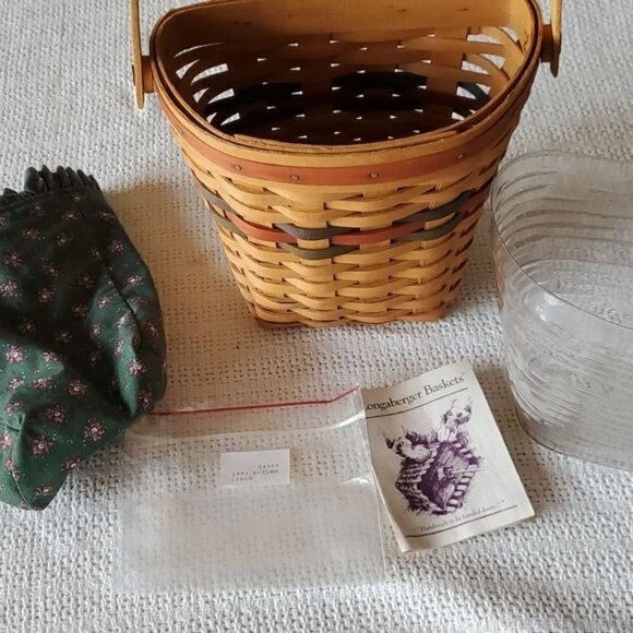 Longaberger Vintage 1993 Handwoven Handled Autumn Harvest Basket w Liners - Picture 7 of 10